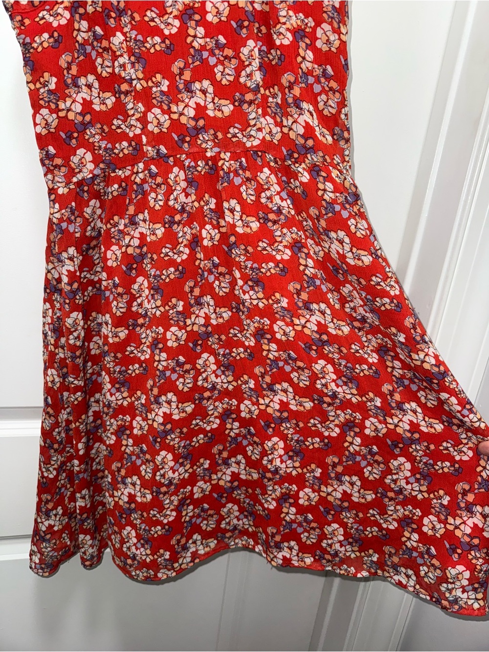 ELLE Red Floral Ruffle Mini Dress - Picture 6 of 8
